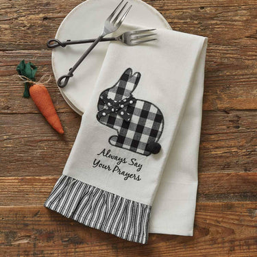 Always Say Your Prayers Applique Dishtowel - The Fox Decor